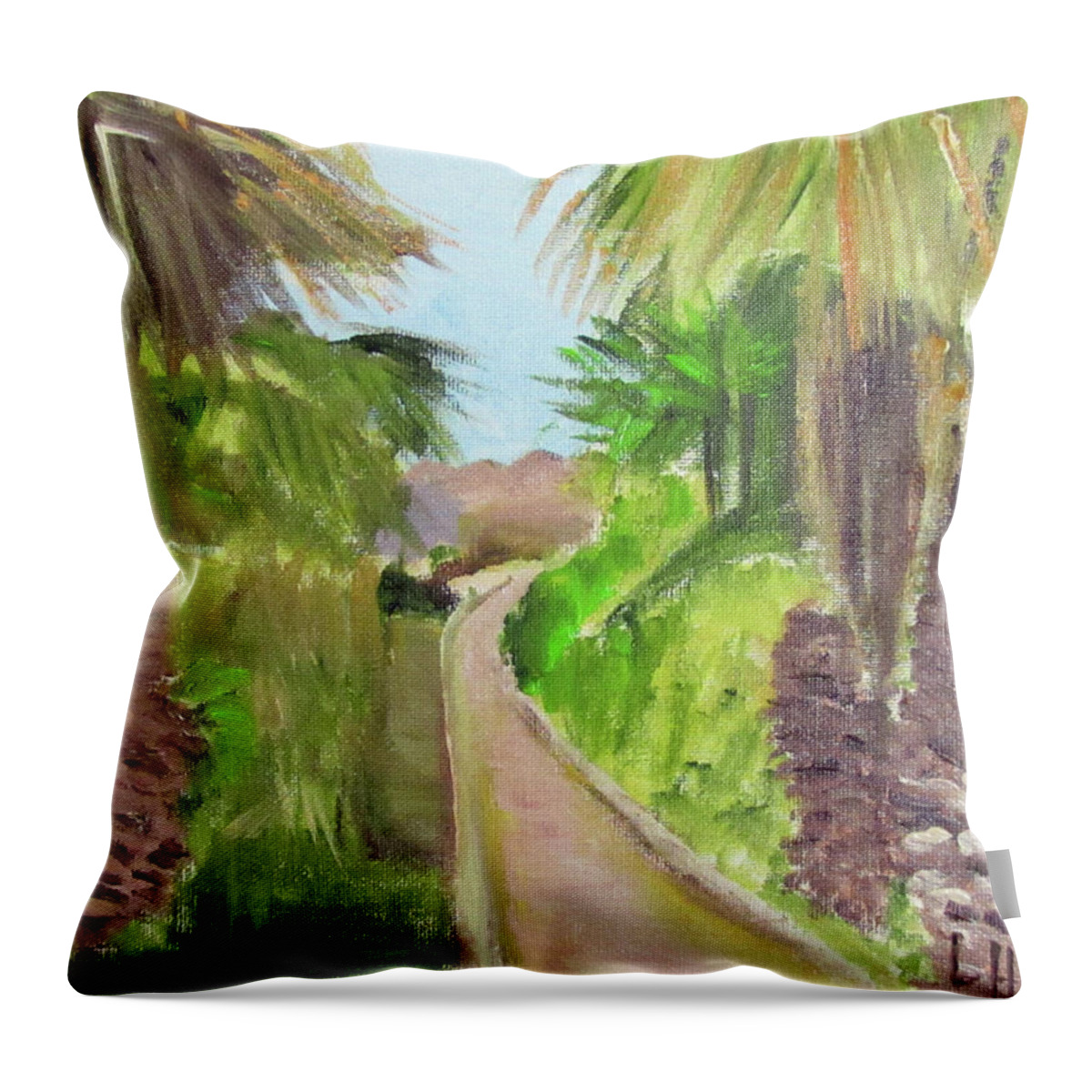 Israel Throw Pillow featuring the painting Dreaming of Travel Again by Linda Feinberg