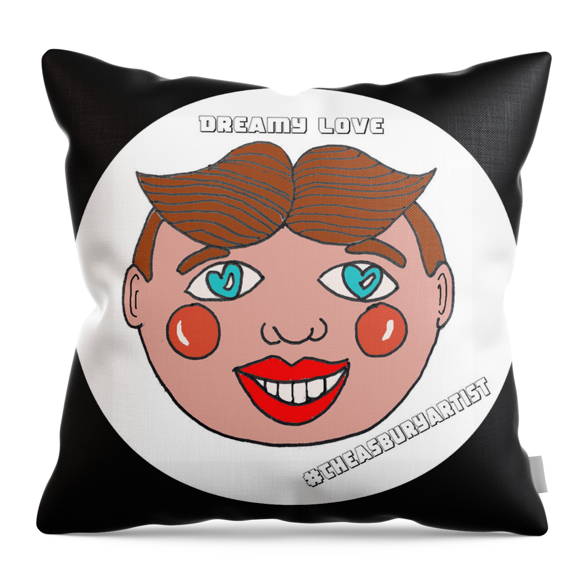 Tillie Throw Pillow featuring the drawing Dreamy Love Tillie by Patricia Arroyo