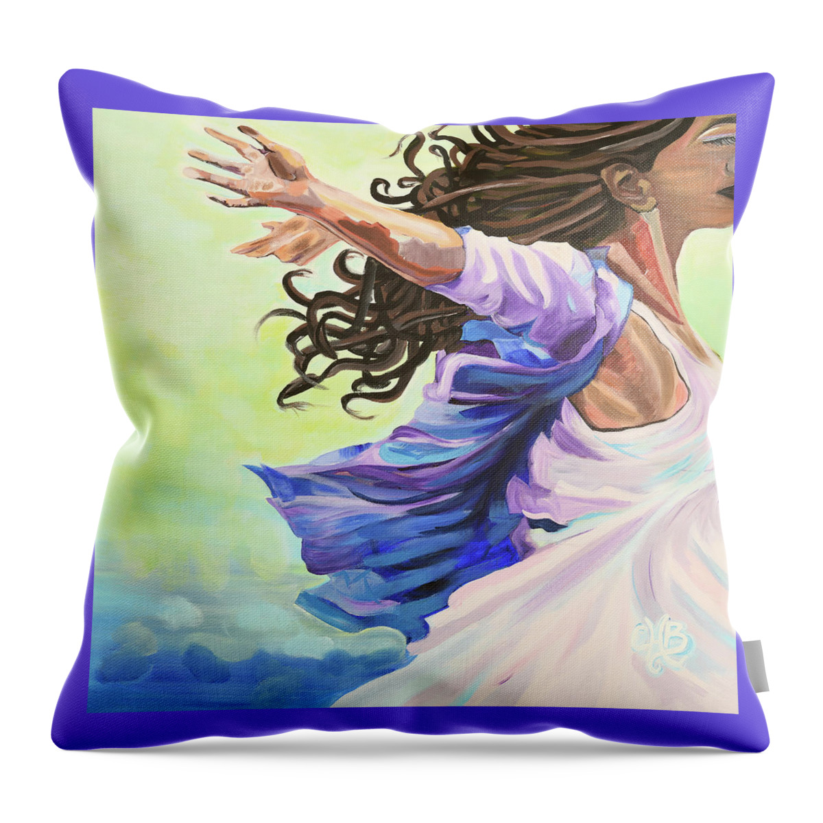 Peace Throw Pillow featuring the painting Drift by Chiquita Howard-Bostic