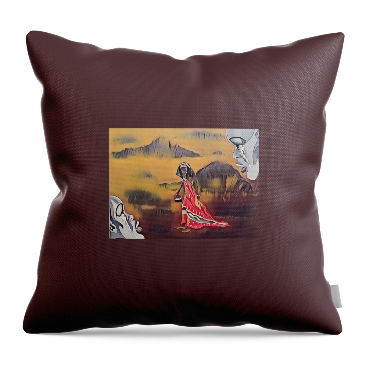  Throw Pillow featuring the painting Dry by Try Cheatham
