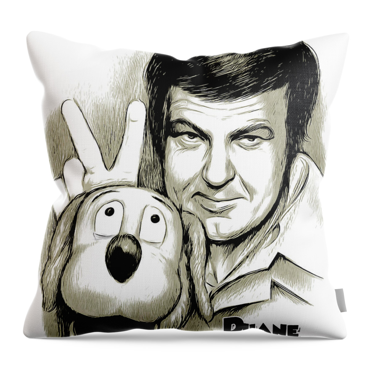 Iowa Throw Pillow featuring the mixed media Duane and Floppy by Greg Joens