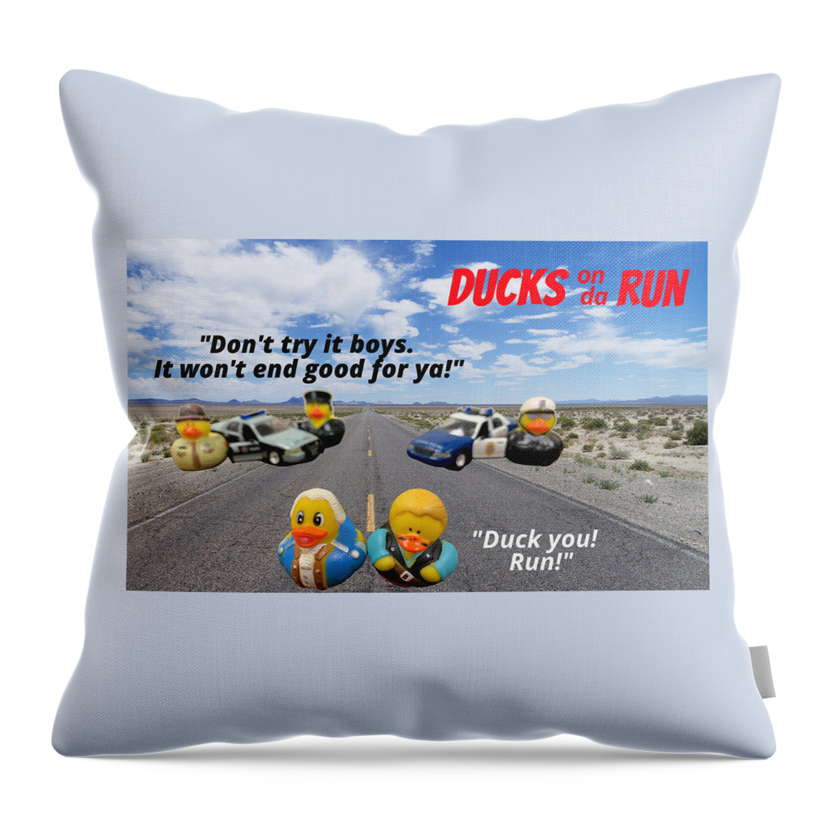 Duck Throw Pillow featuring the photograph Ducks on da Run by Lee Darnell