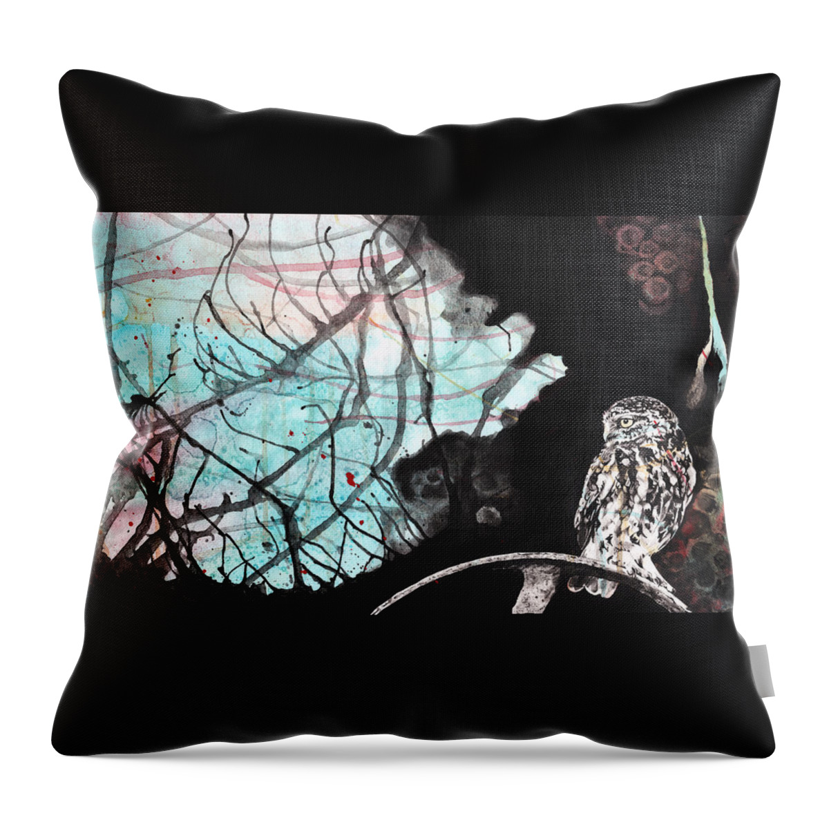 Goth Throw Pillow featuring the painting Duplicity by Tiffany DiGiacomo