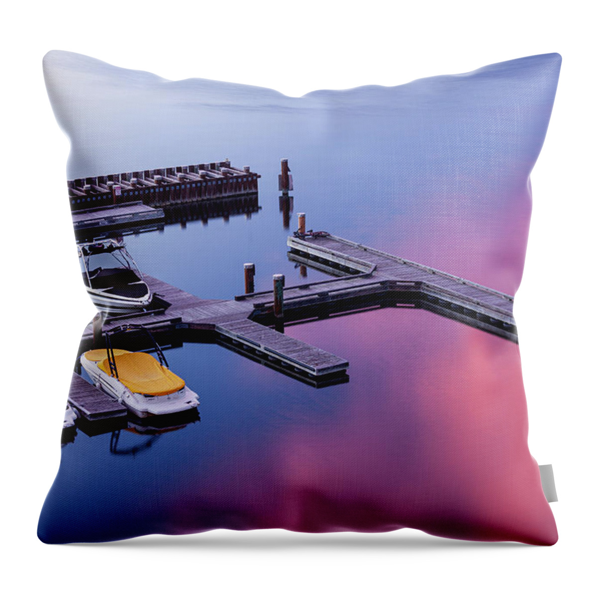 British Columbia Throw Pillow featuring the photograph Dusk at the Marina by Manpreet Sokhi