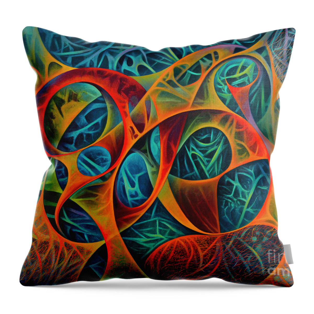 Sea Throw Pillow featuring the painting Dynamic Series #29-3D by Ricardo Chavez-Mendez