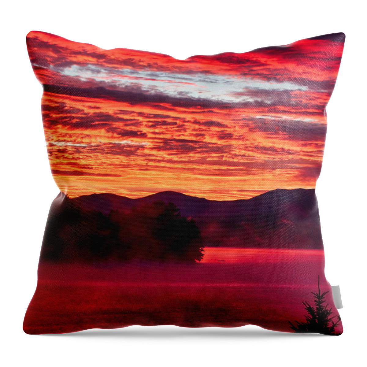 Red Throw Pillow featuring the photograph Early Morning Red by Russ Considine