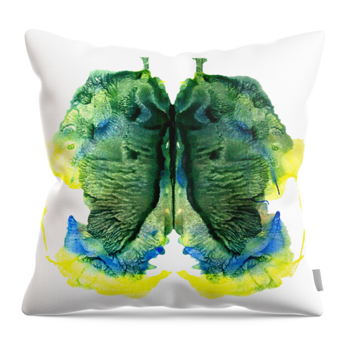 Ink Blot Throw Pillow featuring the painting Earthly Lungs by Stephenie Zagorski