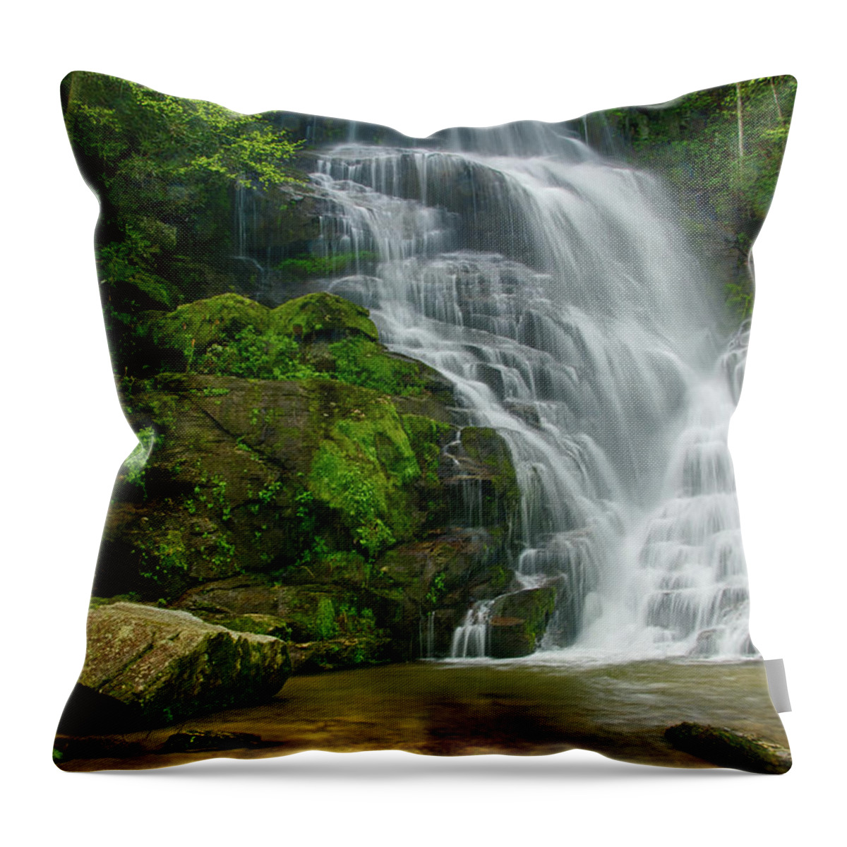Waterfall Throw Pillow featuring the photograph Eastatoe Falls by Melissa Southern
