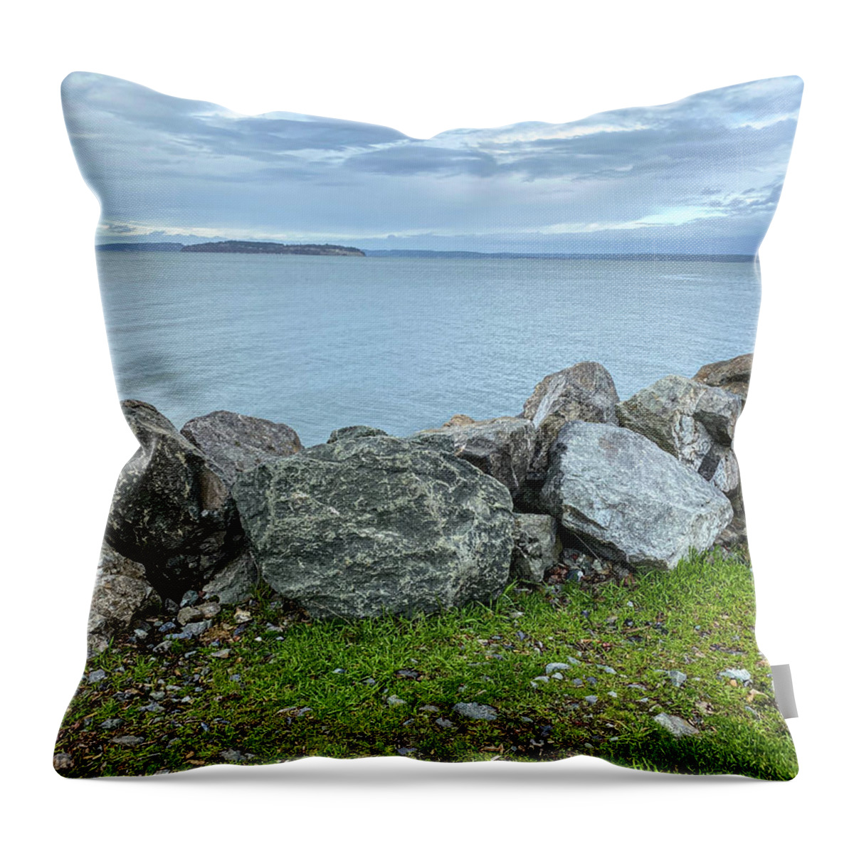 Park Throw Pillow featuring the photograph Edgewater beach park by Anamar Pictures