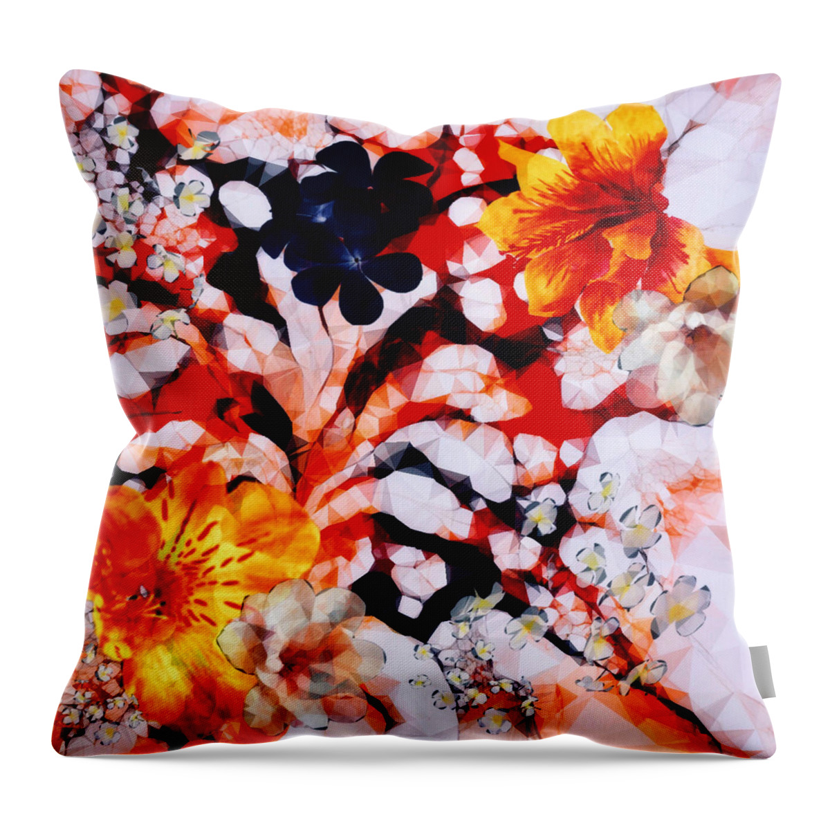 Abstract Art Throw Pillow featuring the mixed media Efflorescence by Canessa Thomas