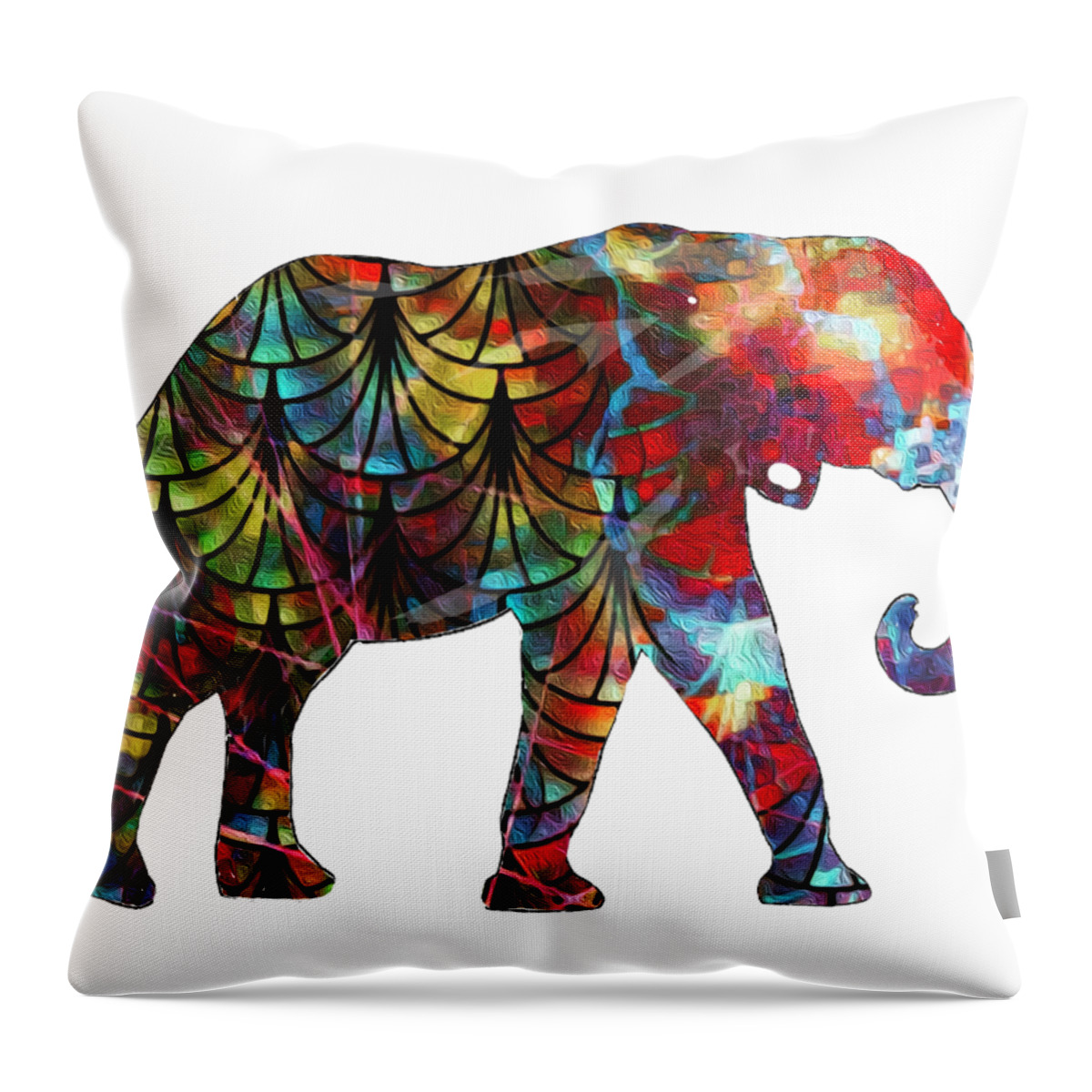 Elephant Throw Pillow featuring the digital art Elephant Silhouette 2 by Eileen Backman