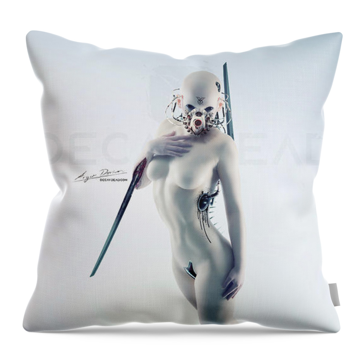 Argus Dorian Throw Pillow featuring the digital art Elina the leader of the Assassins by Argus Dorian