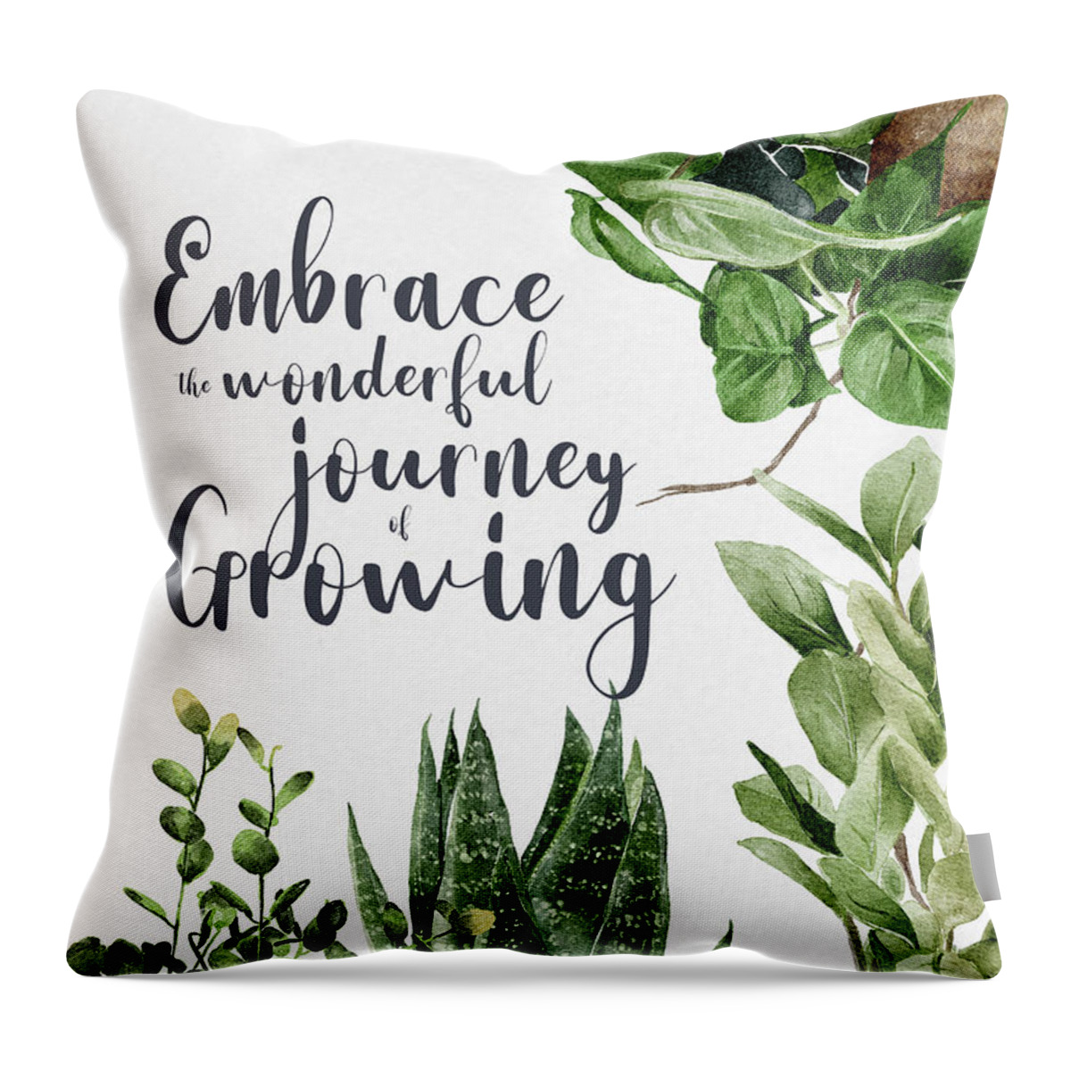 Plant Mom Throw Pillow featuring the digital art Embrace The Wonderful Journey of Growing by Sambel Pedes