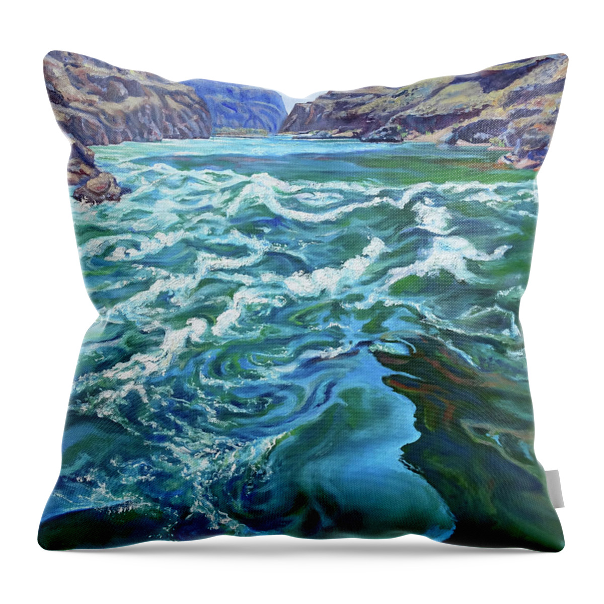 Landscape Throw Pillow featuring the painting Emerald Alley by Page Holland