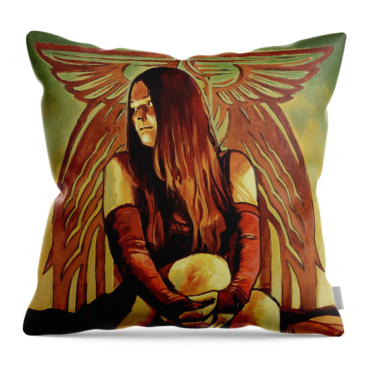 Girl Throw Pillow featuring the painting Empress Magicka by Sv Bell