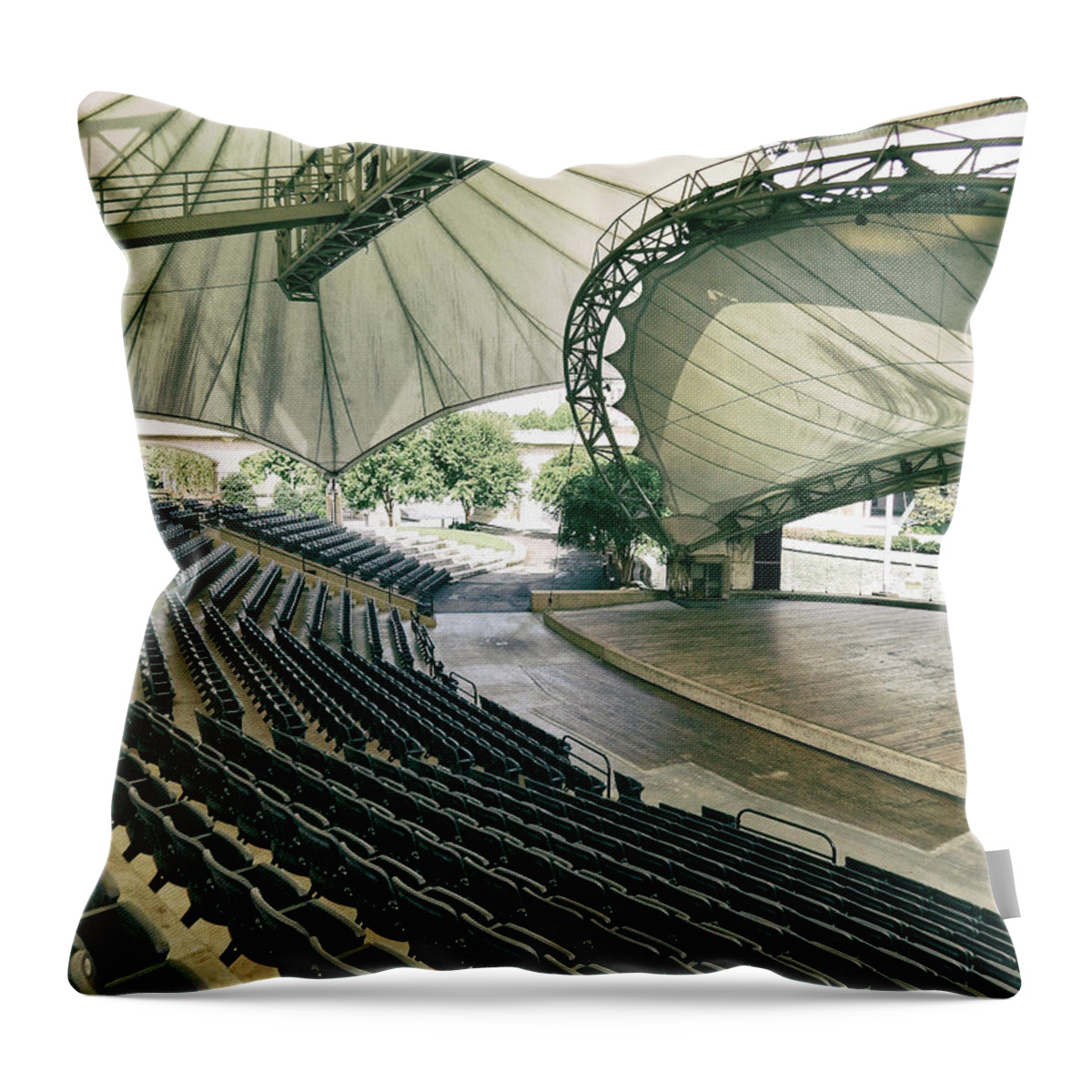 Vintage Throw Pillow featuring the photograph Empty Stage by Phil Perkins
