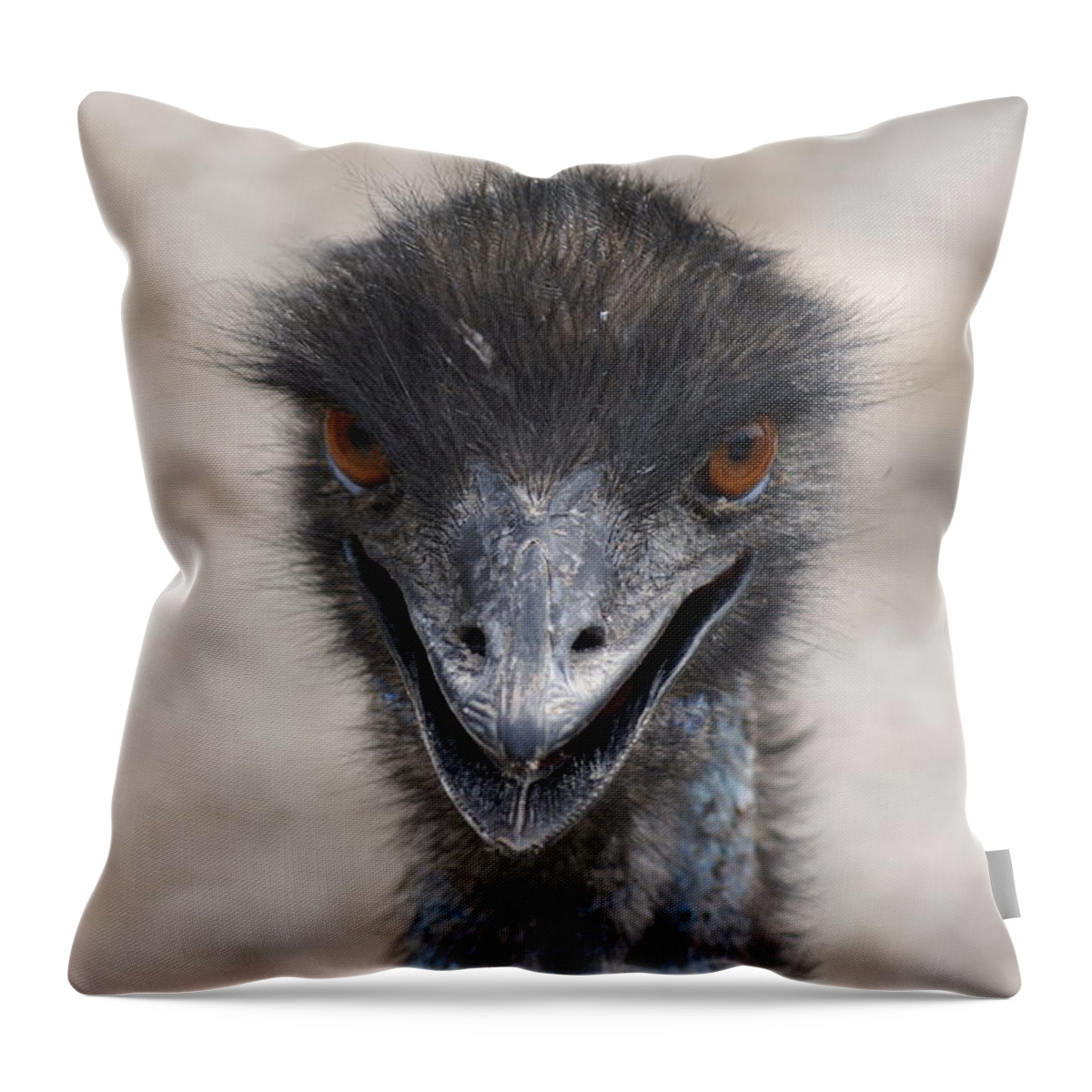  Throw Pillow featuring the photograph Emu Gaze by Heather E Harman