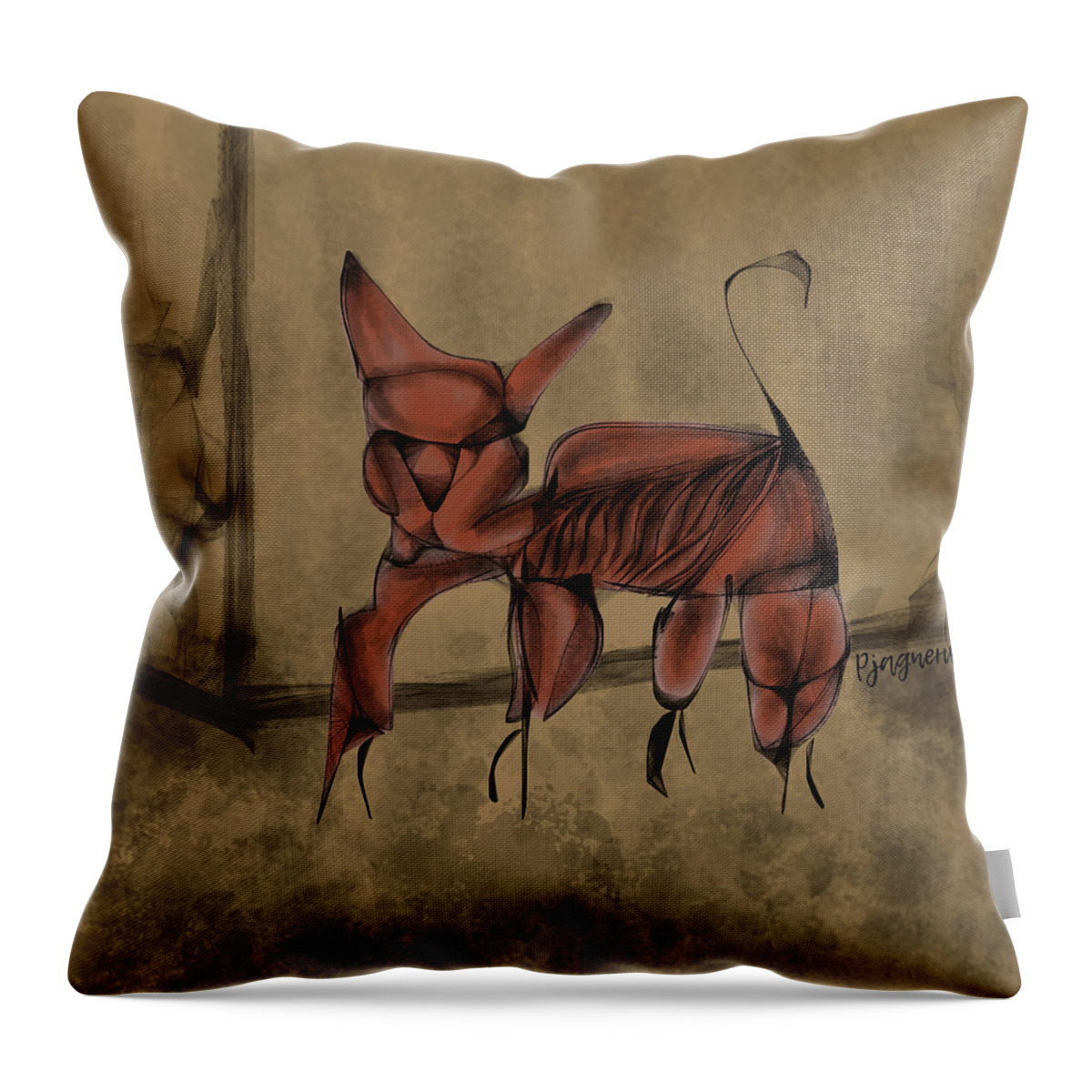 Cat Throw Pillow featuring the digital art Searching for justice by Ljev Rjadcenko