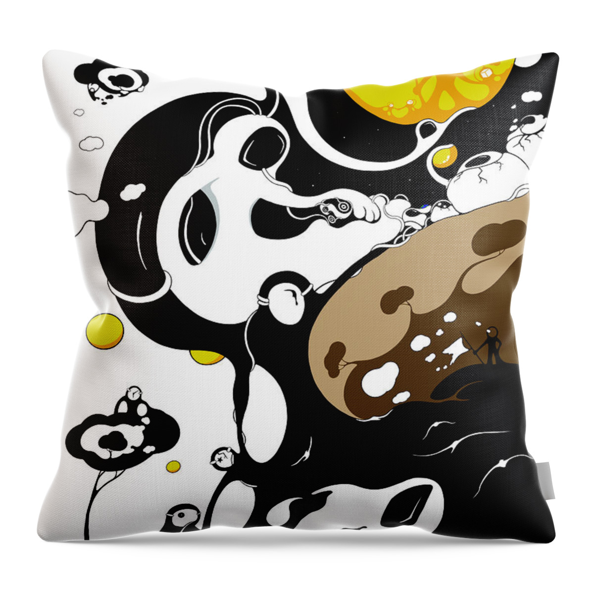 Space Throw Pillow featuring the digital art Escaping Annihilation by Craig Tilley
