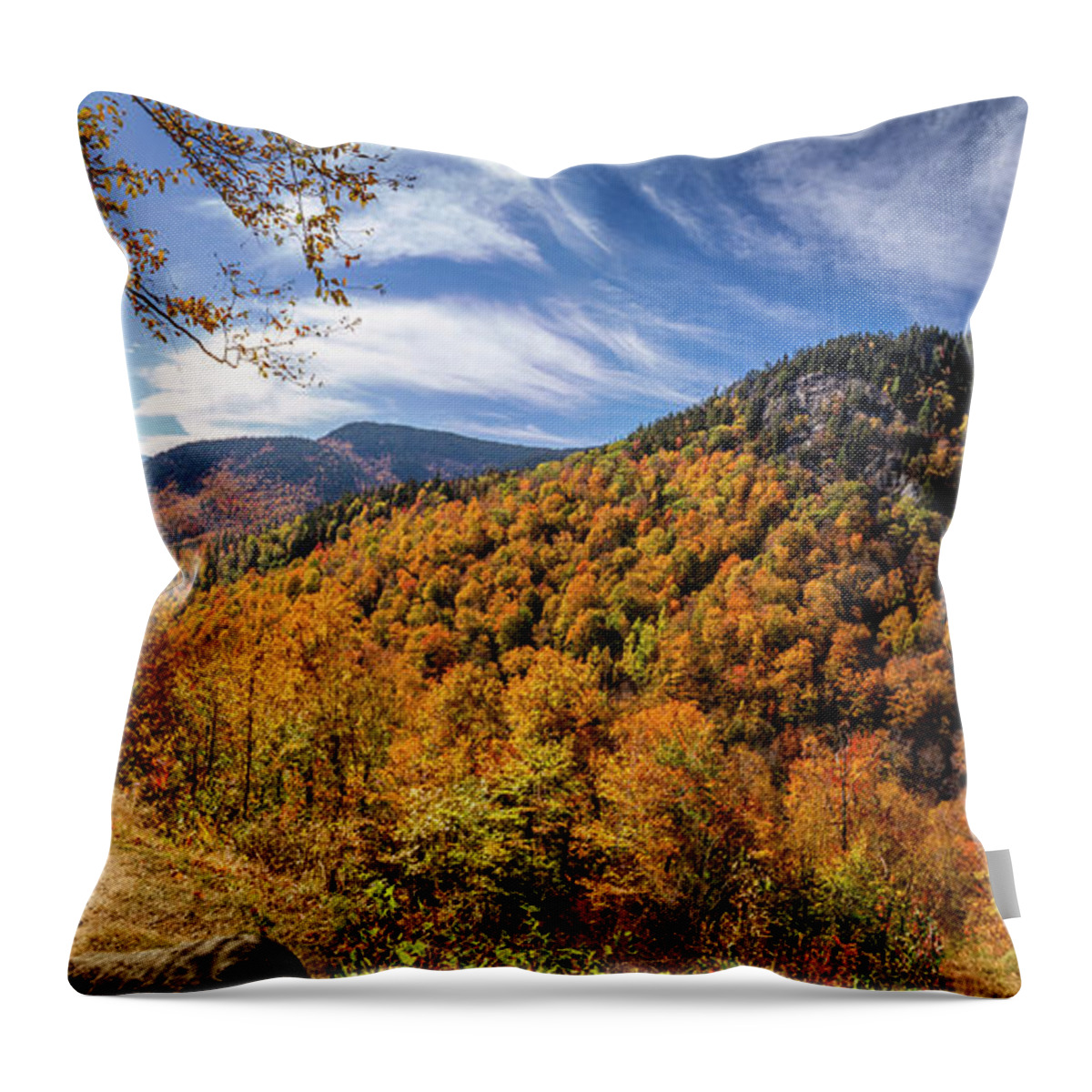 Autumn Foliage Throw Pillow featuring the photograph Evans Notch towards Beans Purchase by Jeff Folger