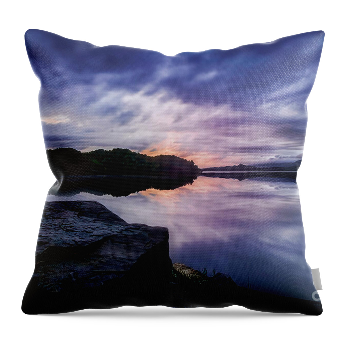 Lake Throw Pillow featuring the photograph Evening Reflections by Shelia Hunt