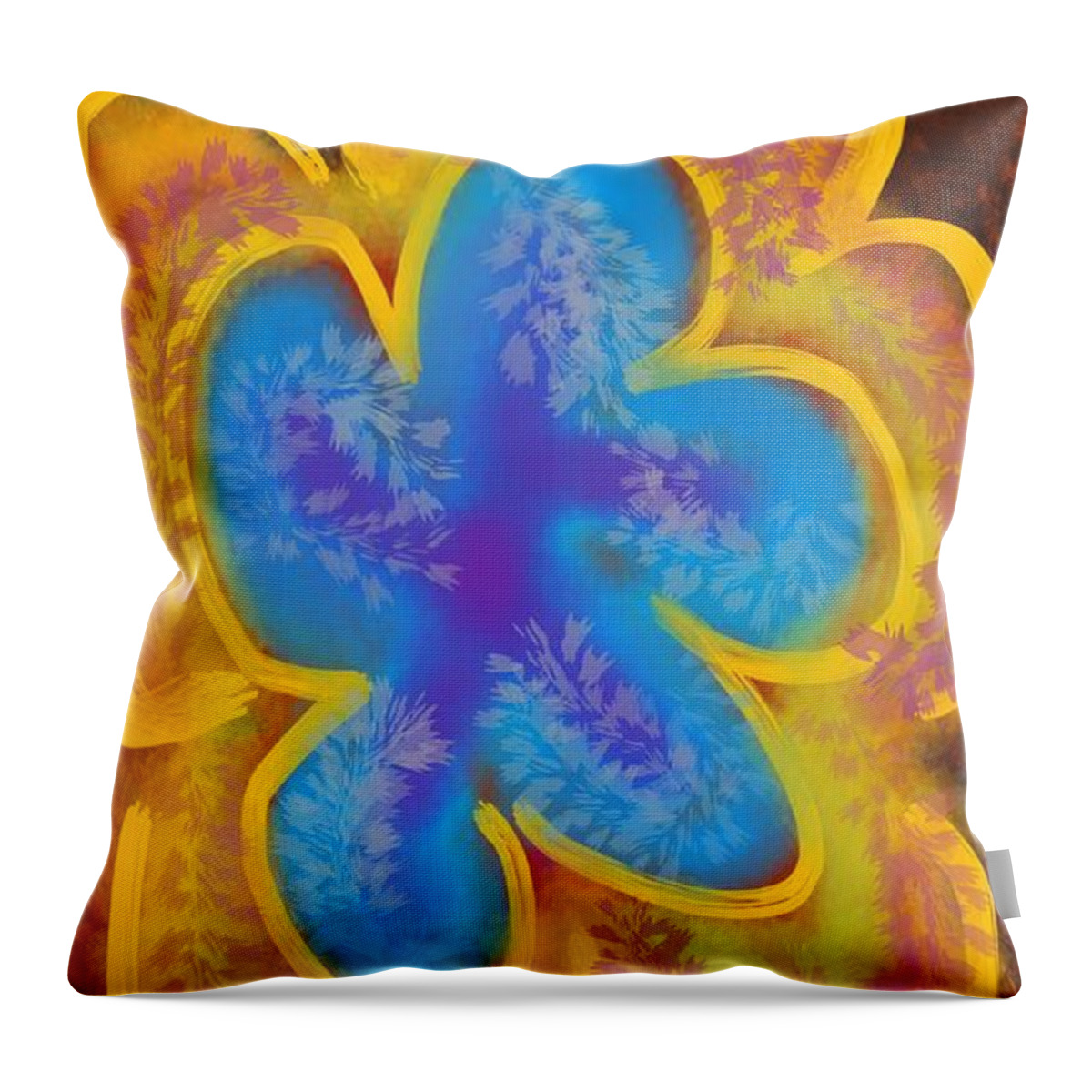 Blue Throw Pillow featuring the digital art Expansion by Ljev Rjadcenko