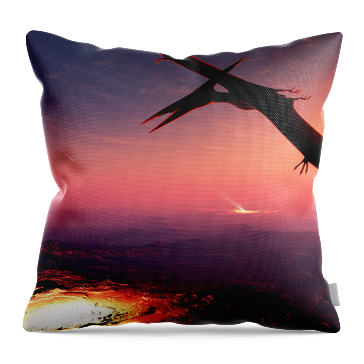 Meteorite Throw Pillow featuring the photograph Extinction of the Dinosaurs by Johan Swanepoel