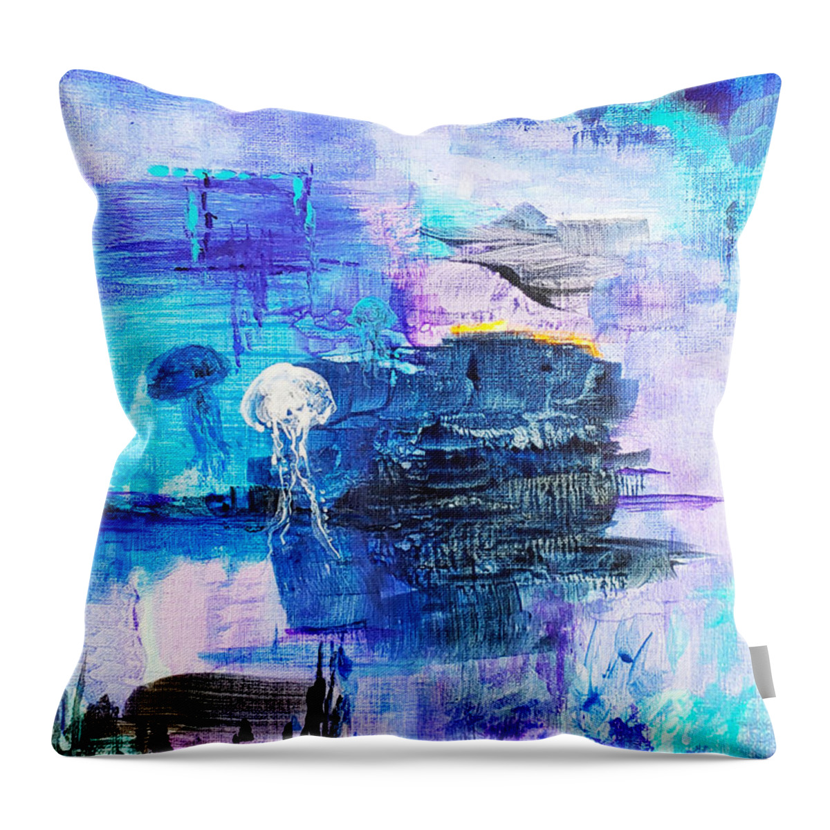 Abstract Throw Pillow featuring the painting Extraordinary by Christine Bolden