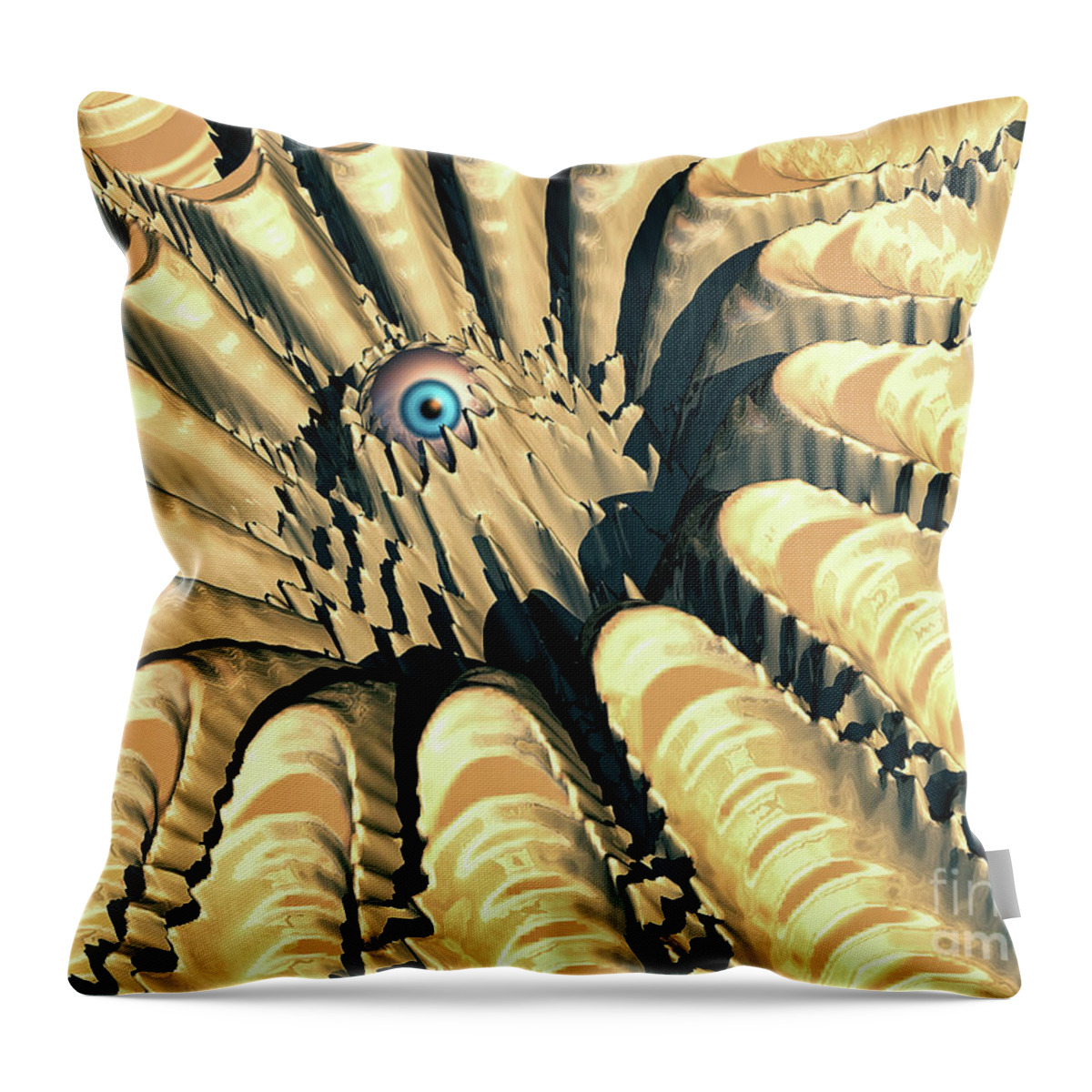 Science Fiction Throw Pillow featuring the digital art Eye of The Crater by Phil Perkins