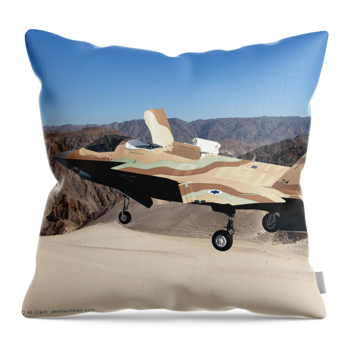 Lightning Throw Pillow featuring the digital art F-35IB Barak II by Custom Aviation Art