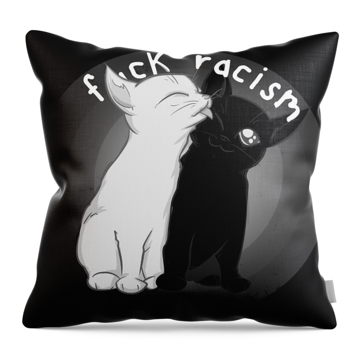 Race Throw Pillow featuring the drawing F Racism by Ludwig Van Bacon