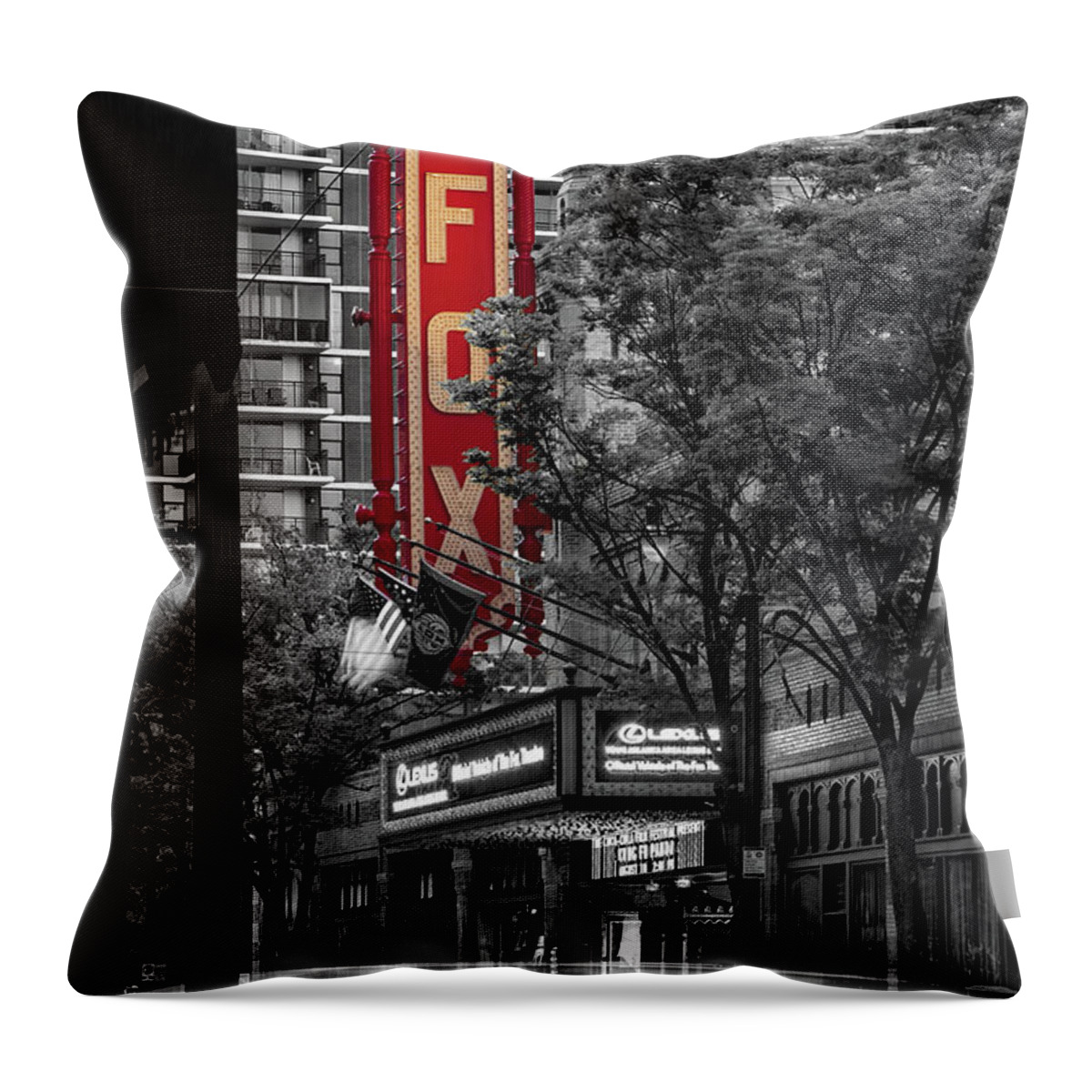 Fox Theater Throw Pillow featuring the photograph Fabulous FOX Theater by Doug Sturgess