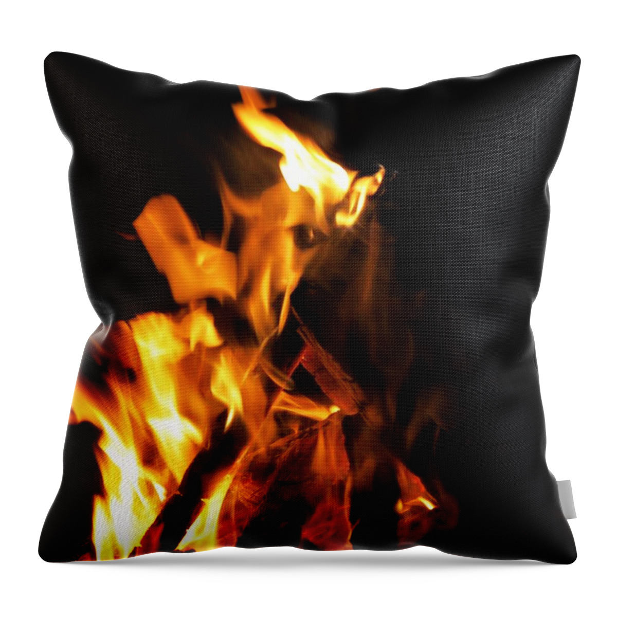 Fire Throw Pillow featuring the photograph Face in the Fire by Azthet Photography