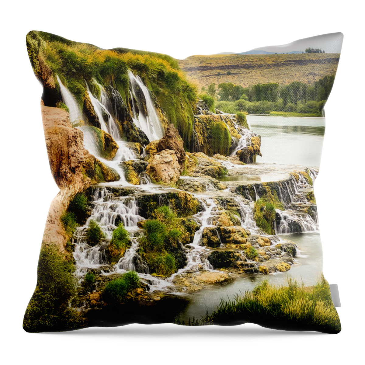 Fall Creek Falls Throw Pillow featuring the photograph Fall Creek Falls, Idaho by Bradley Morris