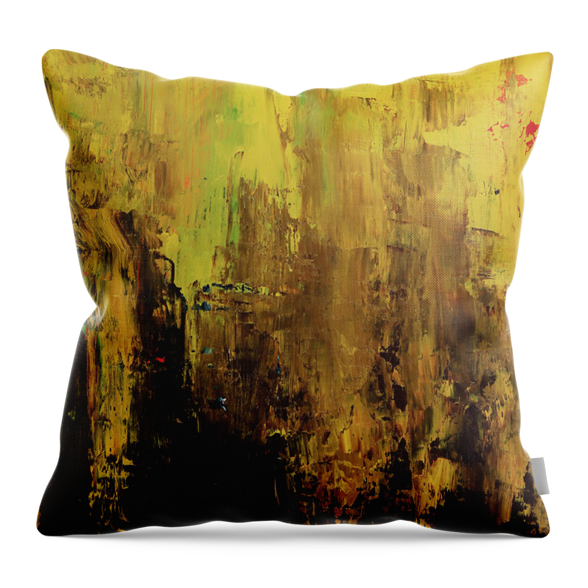 Nature Throw Pillow featuring the painting Fall Dawn by Sv Bell