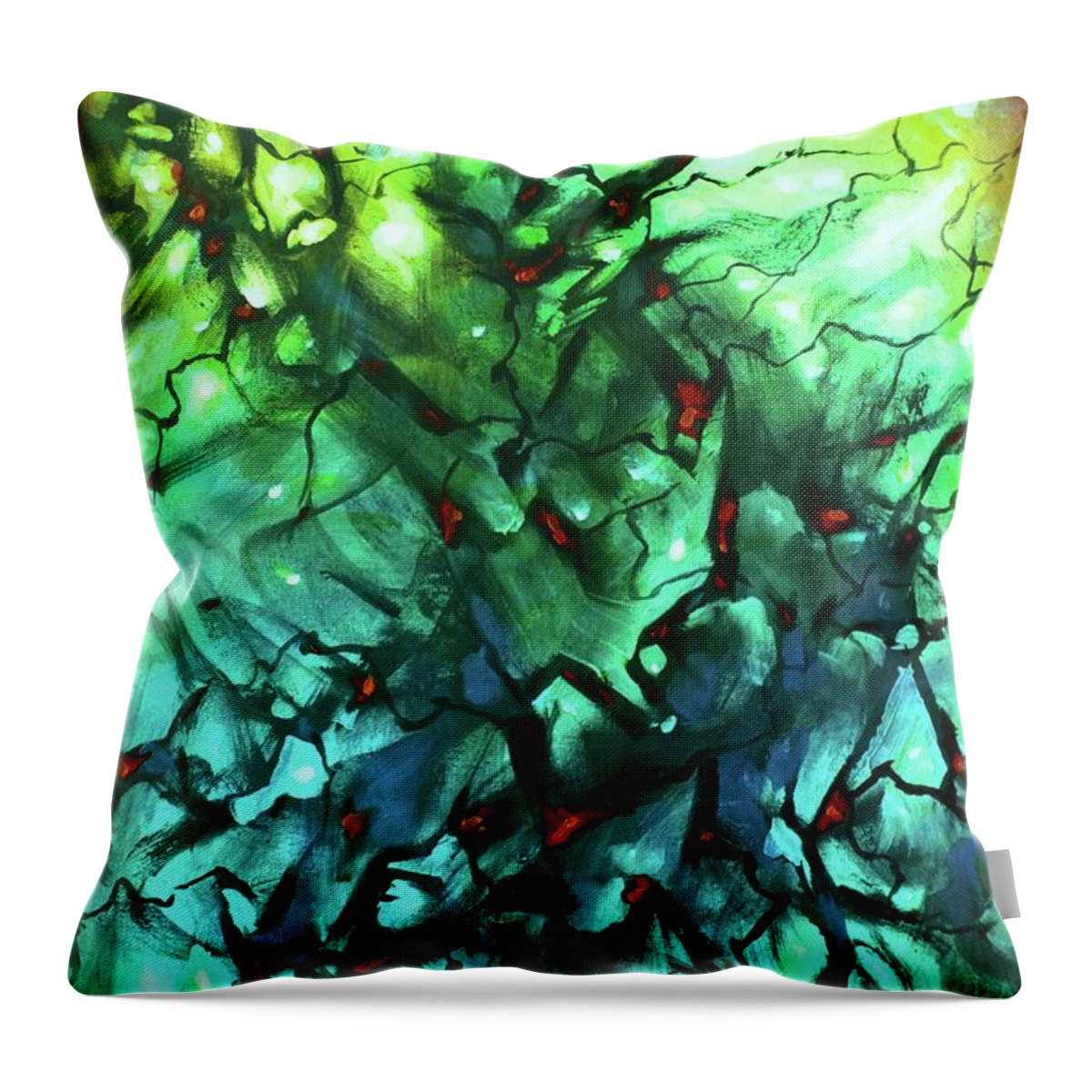 Abstract Throw Pillow featuring the painting  Falling by Michael Lang
