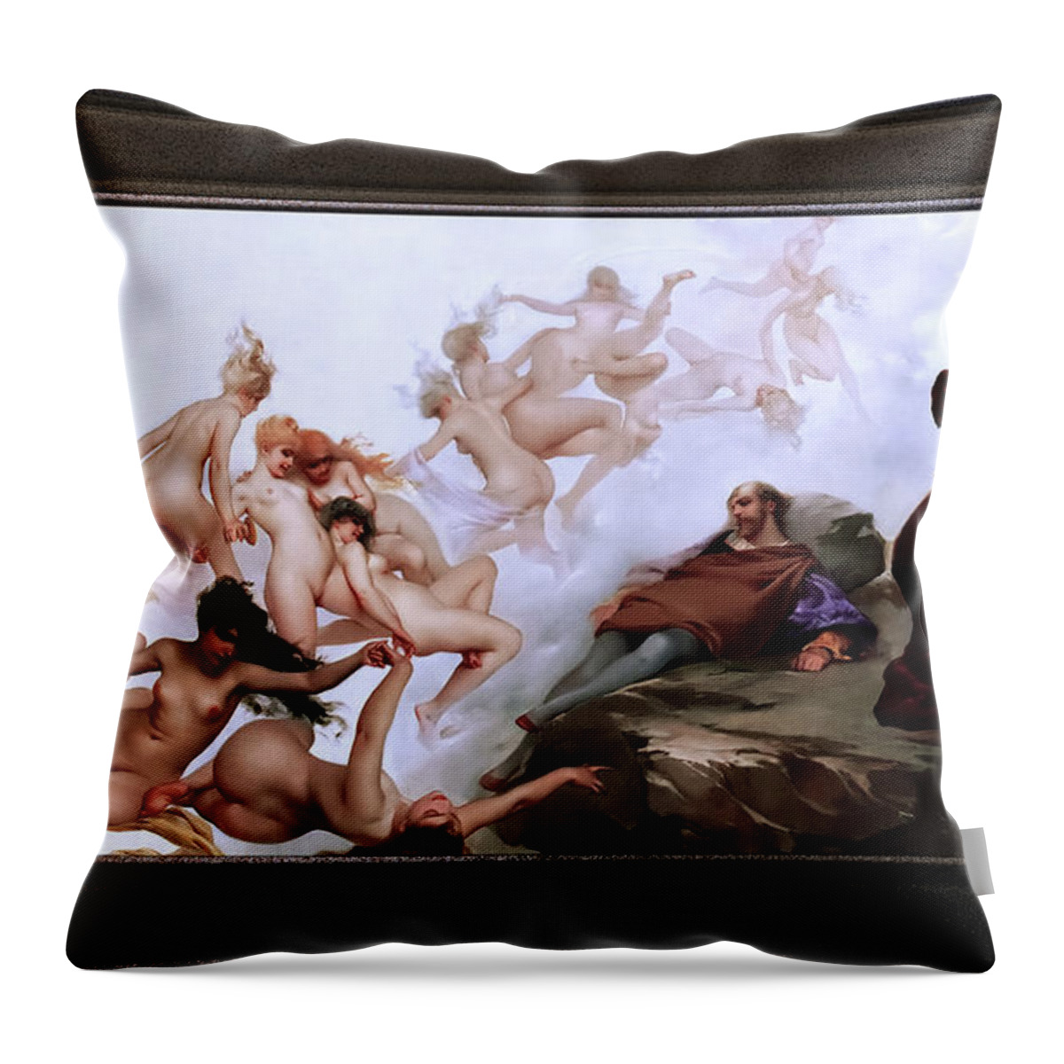 Faust's Dream Throw Pillow featuring the painting Faust's Dream by Luis Ricardo Falero Old Masters Classical Fine Art Reproduction by Rolando Burbon