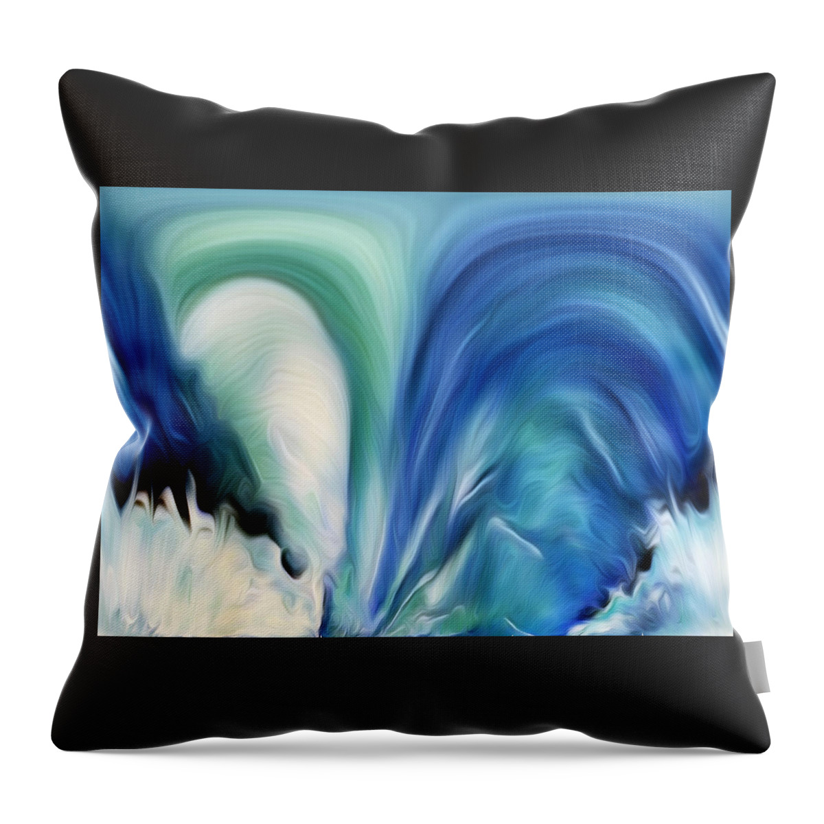 Abstract Art Throw Pillow featuring the digital art Feathered Waterfall by Ronald Mills
