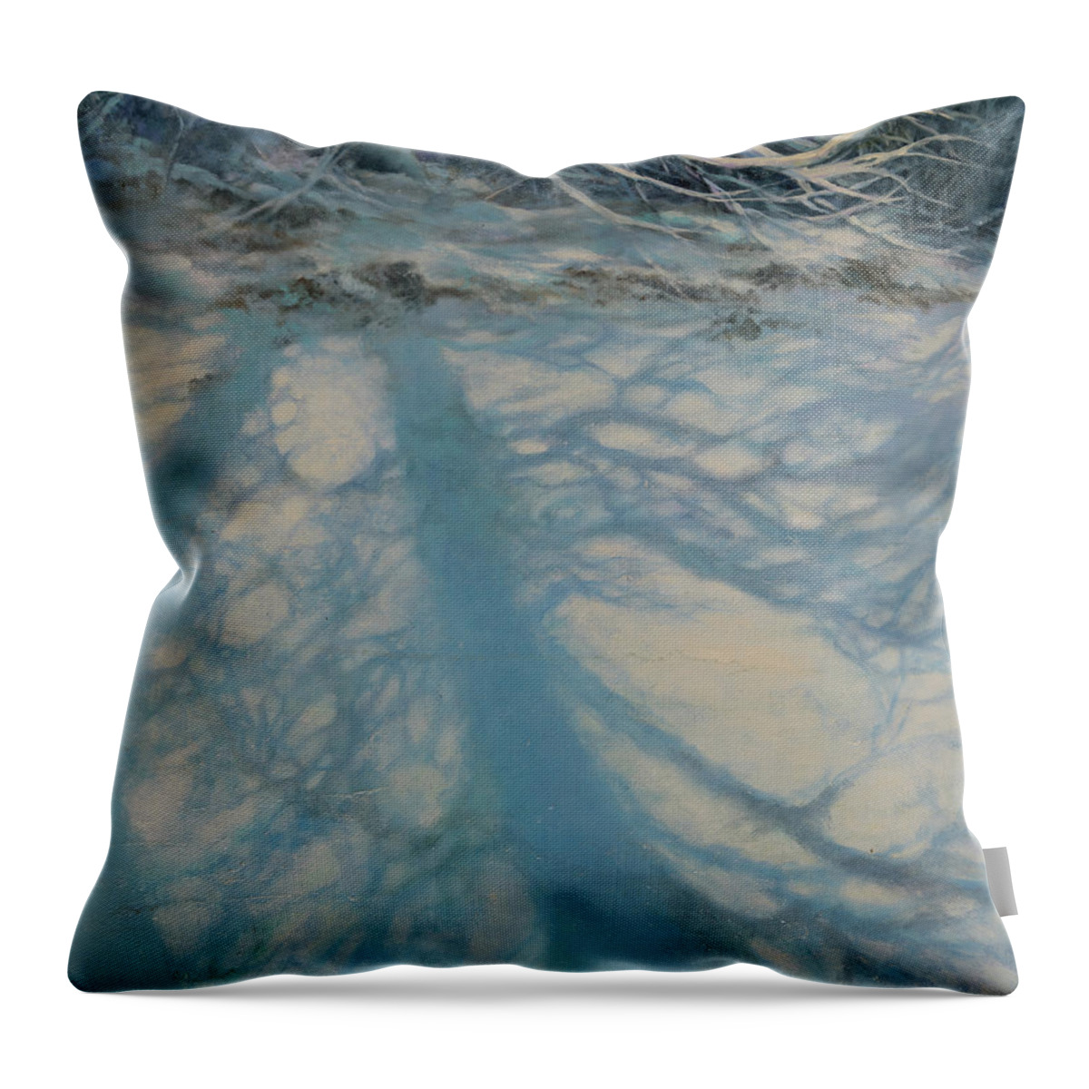Snow Throw Pillow featuring the painting February Delight by Carol Klingel