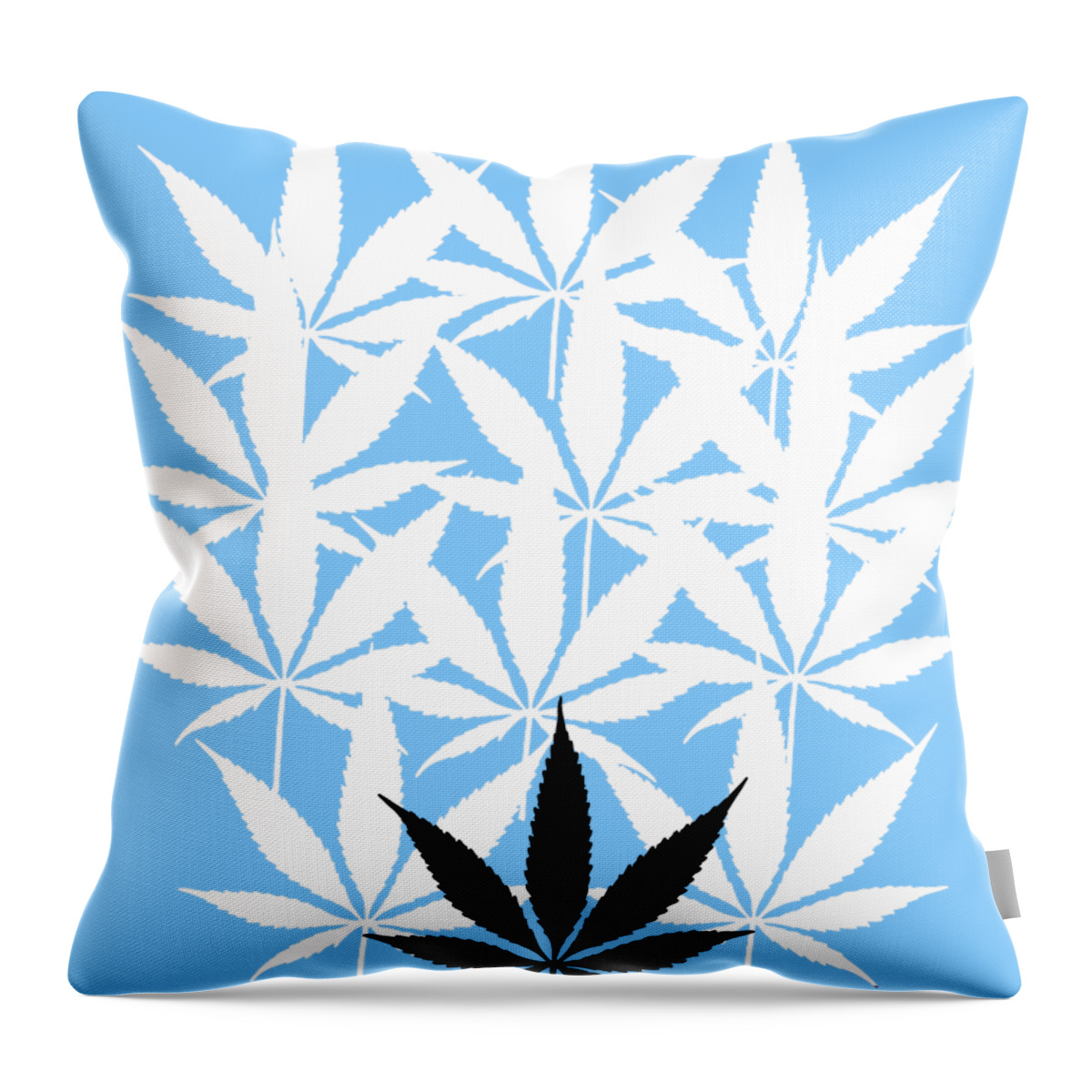Marijuana Leaves Throw Pillow featuring the photograph Feeling Kind Of Blue by David Bridburg