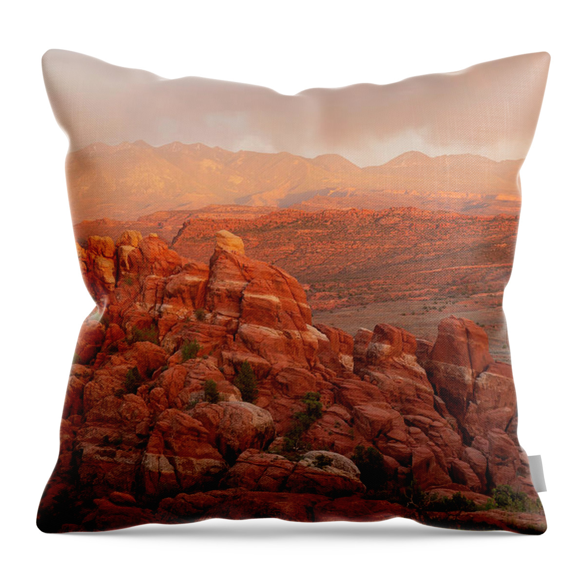 Fiery Furnace Throw Pillow featuring the photograph Fiery Furnace Sunset by Aaron Spong