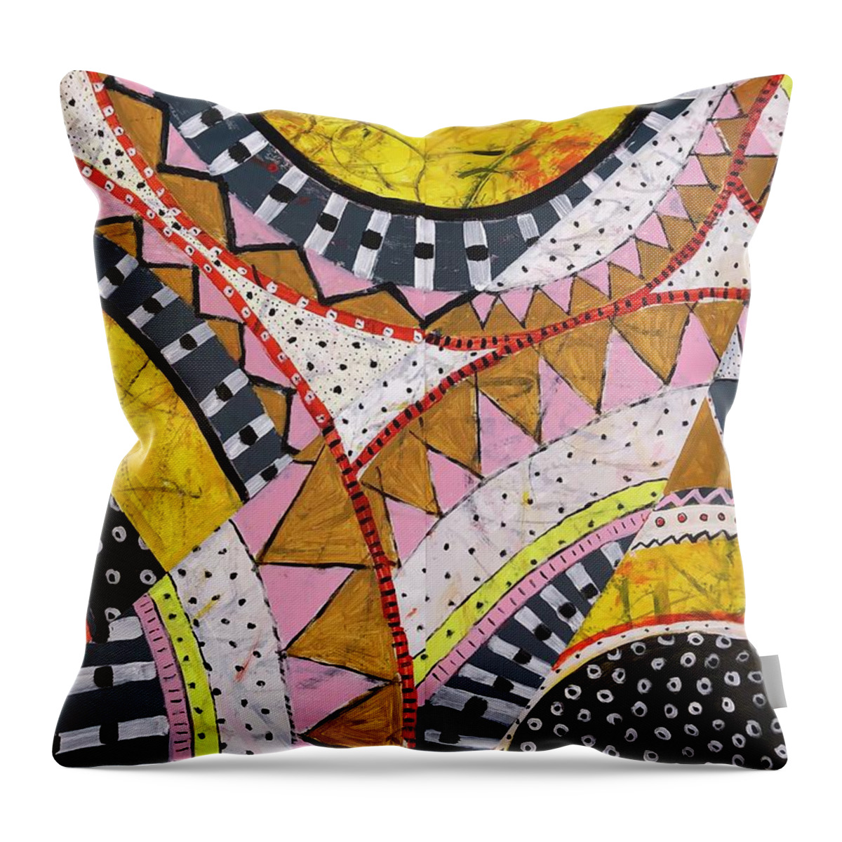 Cheerful Throw Pillow featuring the painting Finale by Cyndie Katz