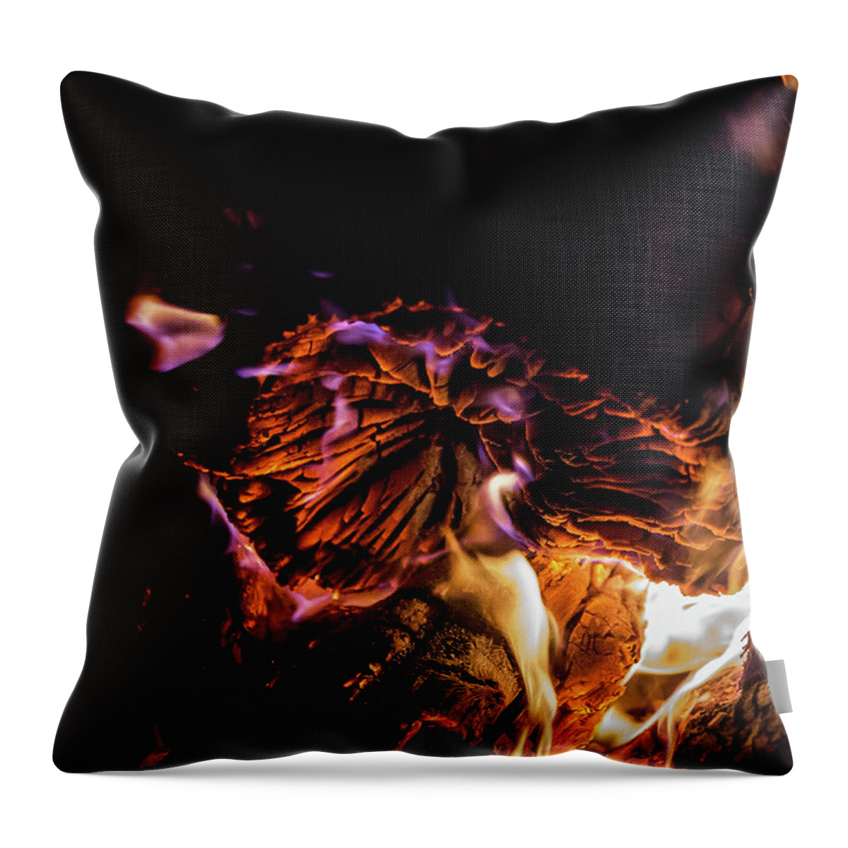 Fire Throw Pillow featuring the photograph Fire and flames 4 by Adriana Mueller