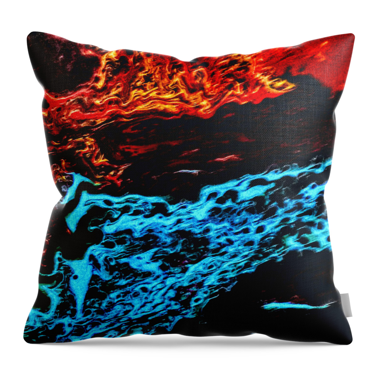 Fire Throw Pillow featuring the painting Fire And Ice by Anna Adams