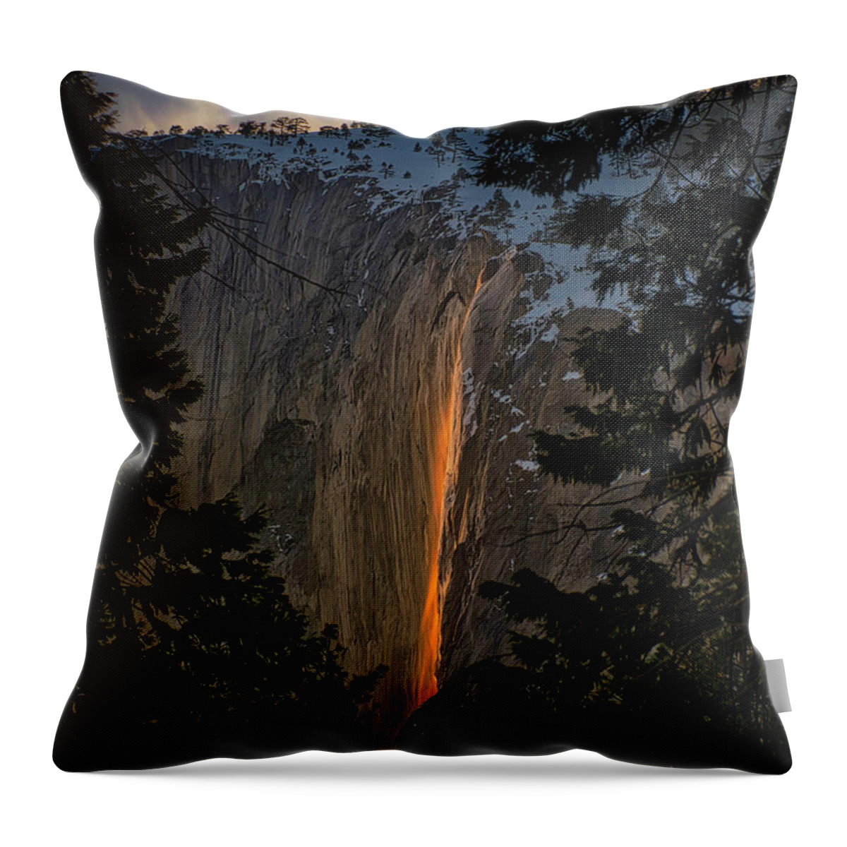 Landscape Throw Pillow featuring the photograph Fire Fall Between by Romeo Victor
