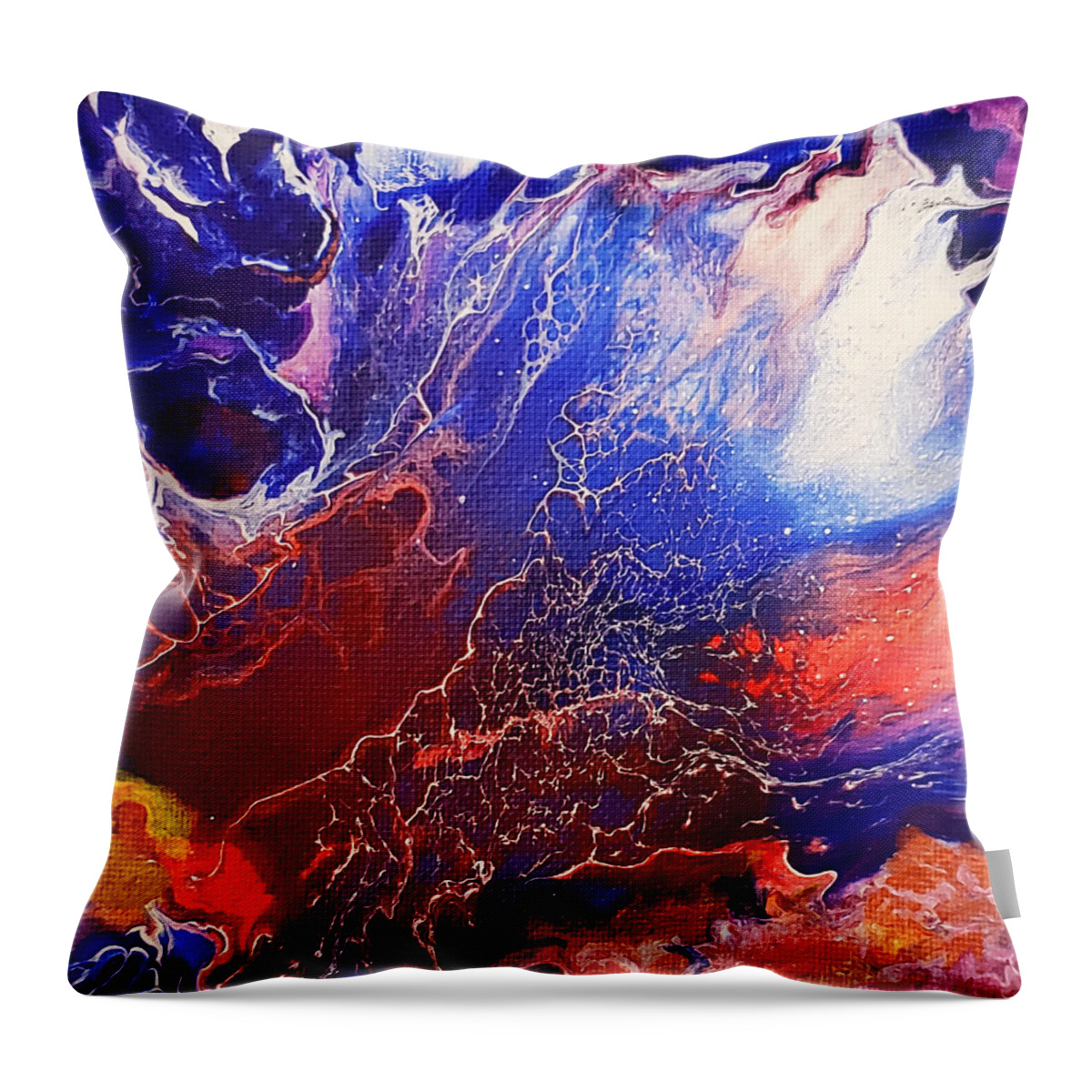 Fires Throw Pillow featuring the painting Fires by Christine Bolden