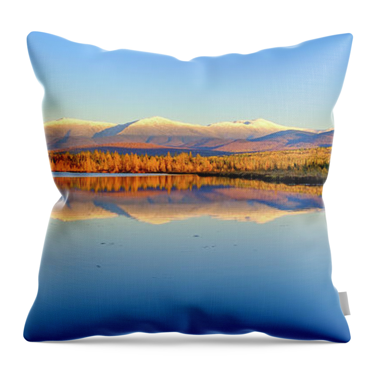 New Hampshire Throw Pillow featuring the photograph First Snow On the Presidential Range 2 by Jeff Sinon