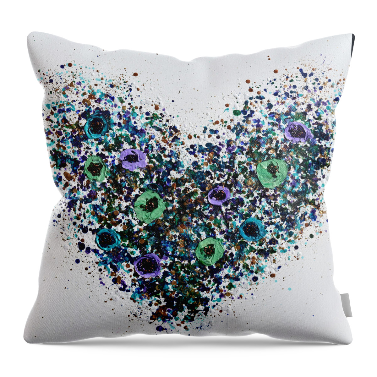 Heart Throw Pillow featuring the painting Flamboyant Heart by Amanda Dagg