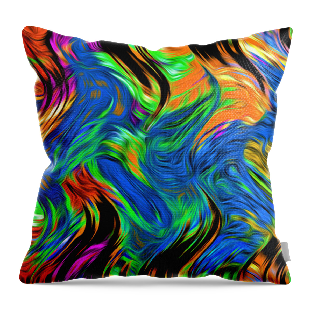 Abstract Throw Pillow featuring the digital art Flames of Passion - Abstract by Ronald Mills