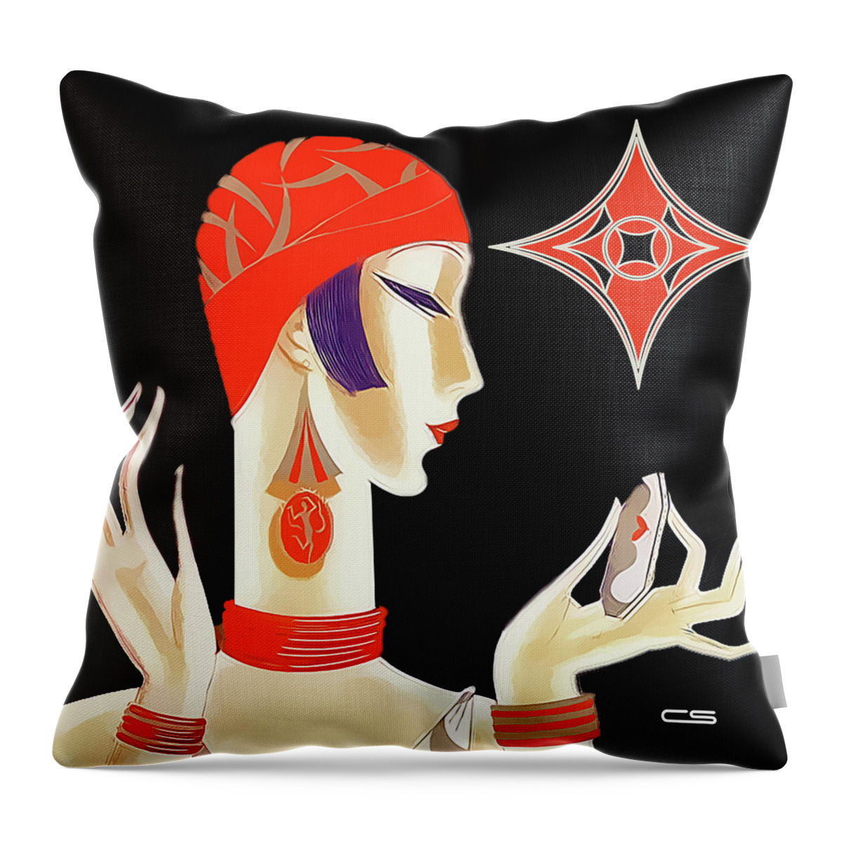 Staley Throw Pillow featuring the digital art Flapper Star by Chuck Staley